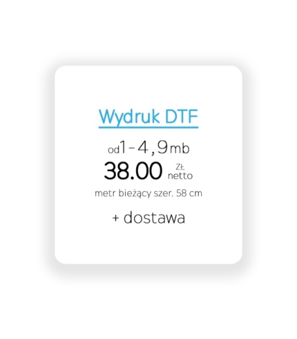 Wydruk DTF standardowy na roli – od 1 do 4,9 mb